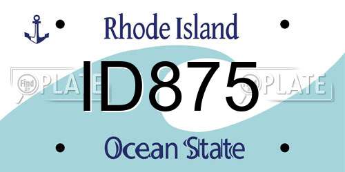 ID875 Rhode Island License Plate