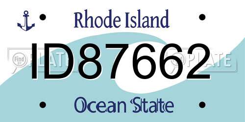 ID87662 Rhode Island License Plate