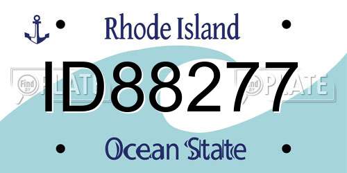 ID88277 Rhode Island License Plate
