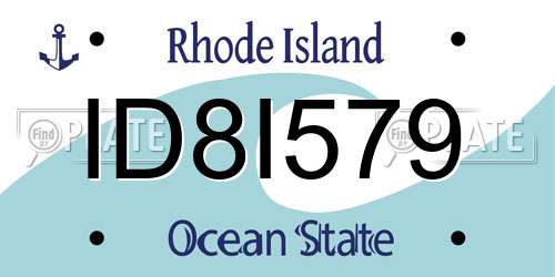 ID8I579 Rhode Island License Plate