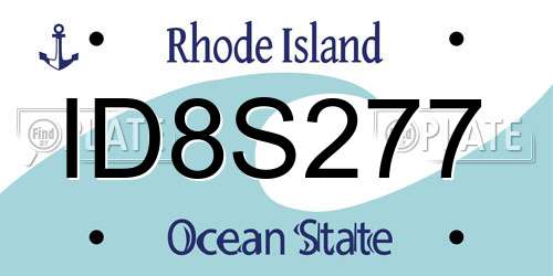 ID8S277 Rhode Island License Plate