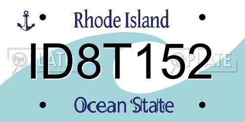 ID8T152 Rhode Island License Plate