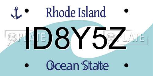 ID8Y5Z Rhode Island License Plate