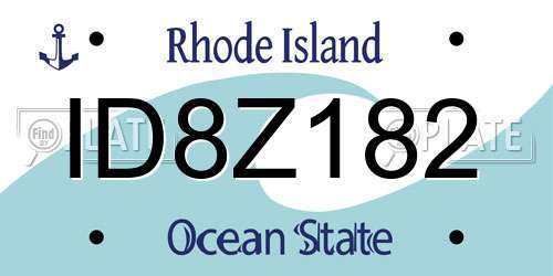 ID8Z182 Rhode Island License Plate