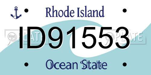 ID91553 Rhode Island License Plate