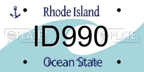 ID990 Rhode Island License Plate