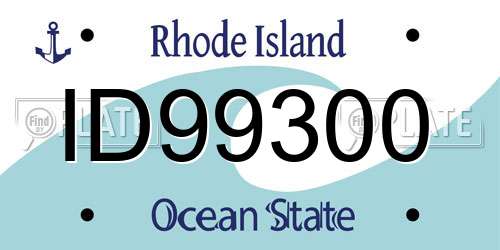 ID99300 Rhode Island License Plate