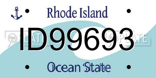 ID99693 Rhode Island License Plate