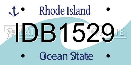 IDB1529 Rhode Island License Plate