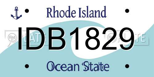 IDB1829 Rhode Island License Plate