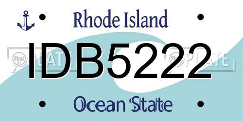 IDB5222 Rhode Island License Plate