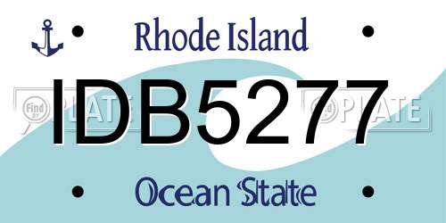 IDB5277 Rhode Island License Plate
