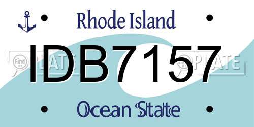 IDB7157 Rhode Island License Plate