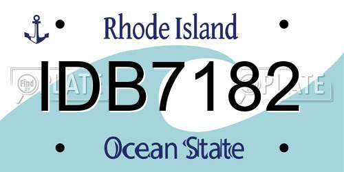 IDB7182 Rhode Island License Plate