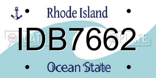 IDB7662 Rhode Island License Plate