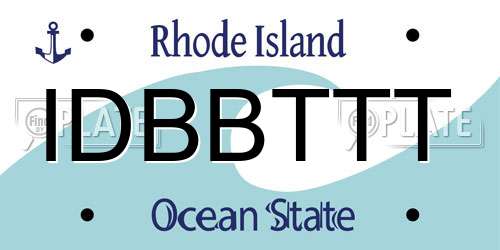 IDBBTTT Rhode Island License Plate