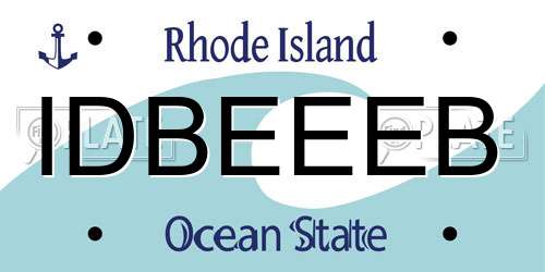 IDBEEEB Rhode Island License Plate