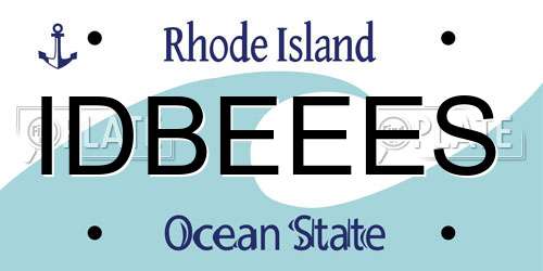 IDBEEES Rhode Island License Plate