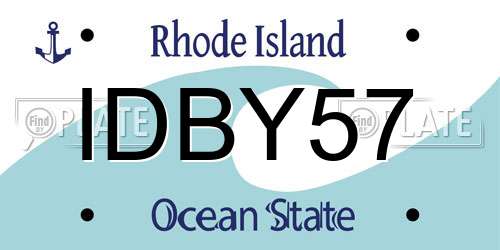 IDBY57 Rhode Island License Plate