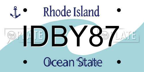 IDBY87 Rhode Island License Plate