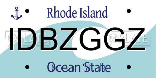 IDBZGGZ Rhode Island License Plate