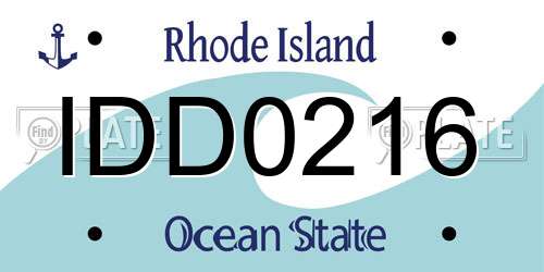 IDD0216 Rhode Island License Plate