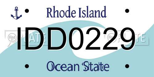 IDD0229 Rhode Island License Plate