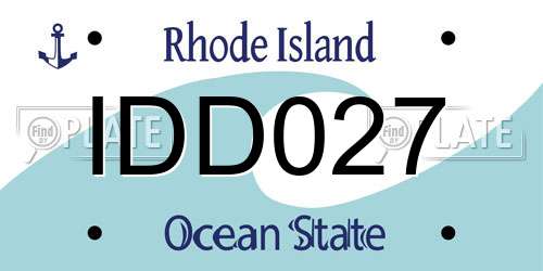 IDD027 Rhode Island License Plate