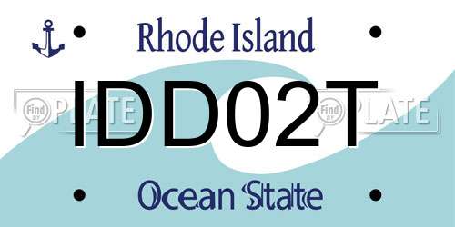 IDD02T Rhode Island License Plate