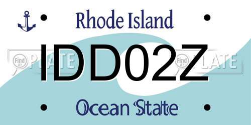 IDD02Z Rhode Island License Plate
