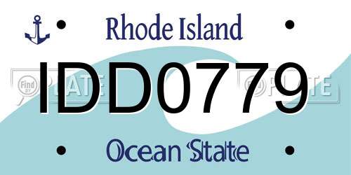 IDD0779 Rhode Island License Plate
