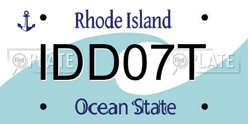 IDD07T Rhode Island License Plate
