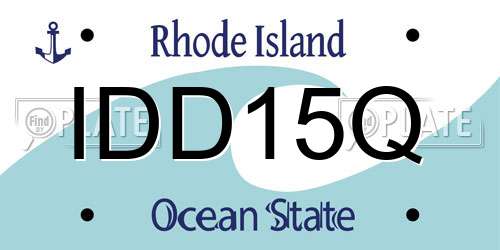 IDD15Q Rhode Island License Plate