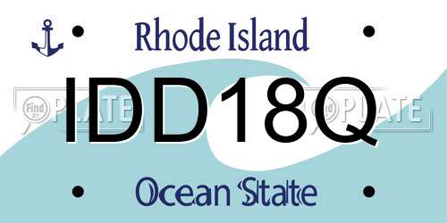 IDD18Q Rhode Island License Plate