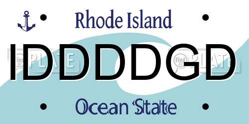 IDDDDGD Rhode Island License Plate