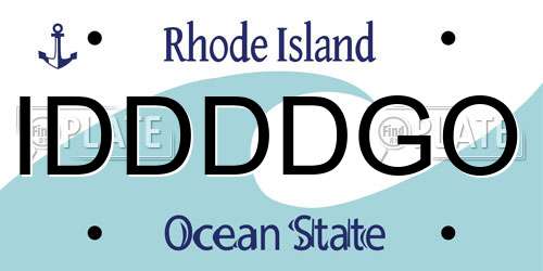IDDDDGO Rhode Island License Plate