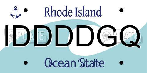IDDDDGQ Rhode Island License Plate
