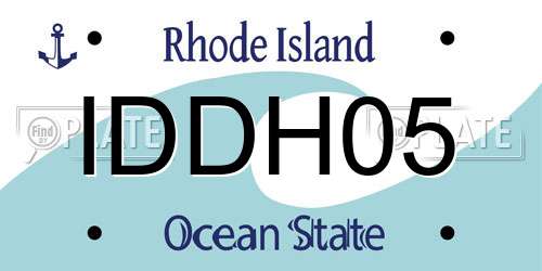 IDDH05 Rhode Island License Plate