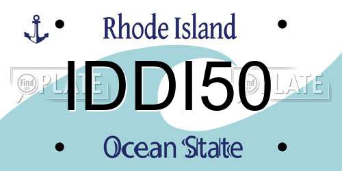 IDDI50 Rhode Island License Plate