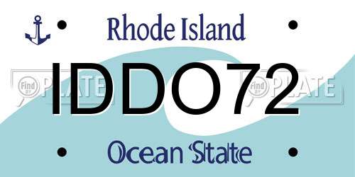 IDDO72 Rhode Island License Plate