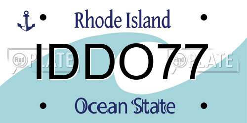 IDDO77 Rhode Island License Plate
