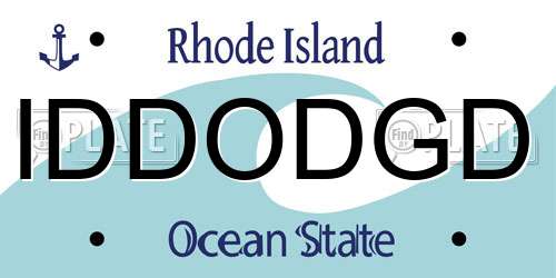 IDDODGD Rhode Island License Plate
