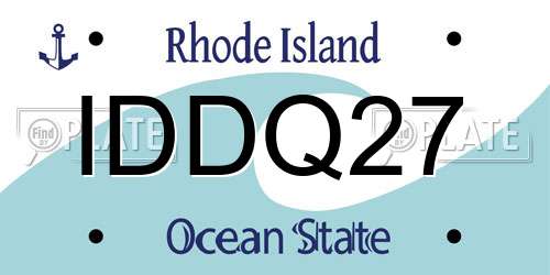 IDDQ27 Rhode Island License Plate