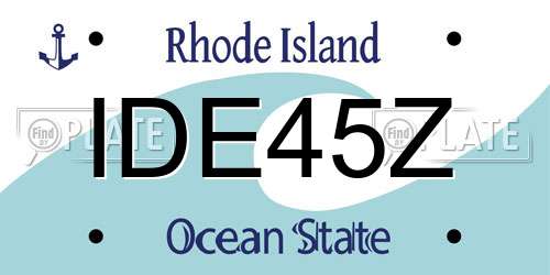 IDE45Z Rhode Island License Plate