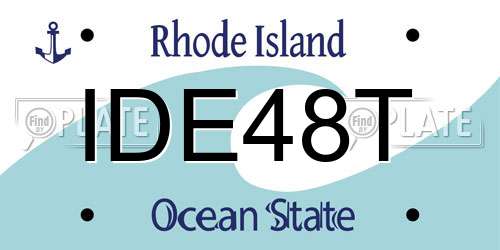IDE48T Rhode Island License Plate