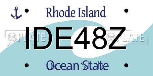 IDE48Z Rhode Island License Plate