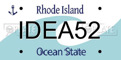 IDEA52 Rhode Island License Plate
