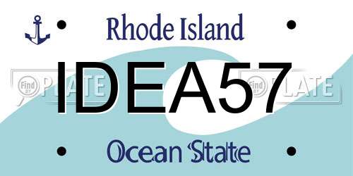 IDEA57 Rhode Island License Plate