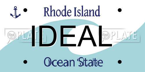 IDEAL Rhode Island License Plate