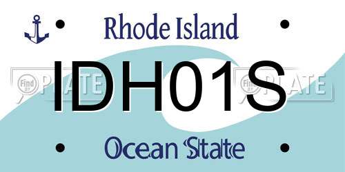 IDH01S Rhode Island License Plate